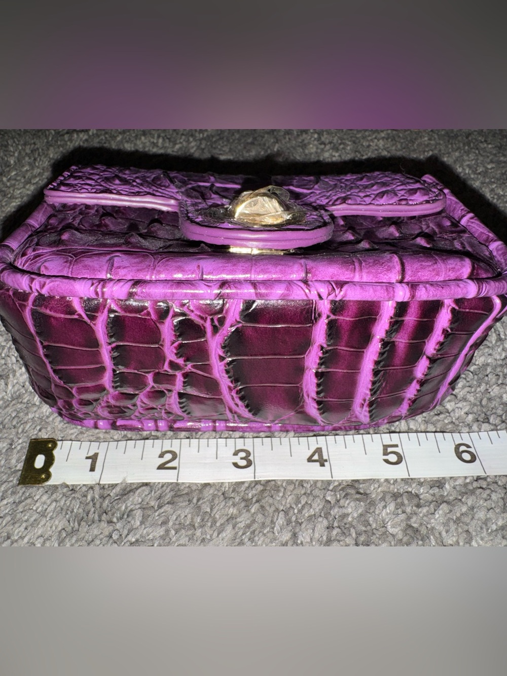 NWOT Purple Croc-Embossed Turn-Lock Crossbody/shoulder Bag